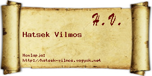 Hatsek Vilmos névjegykártya